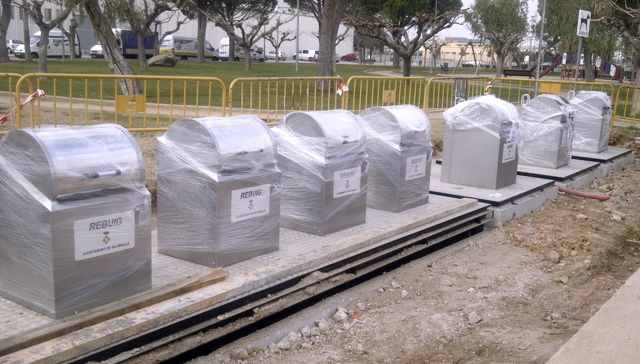 Underground waste containers in Vilamalla